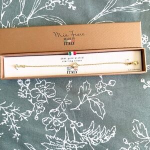 Mia Fiore 18kt gold-plated sterling silver clover bracelet, made in Italy.